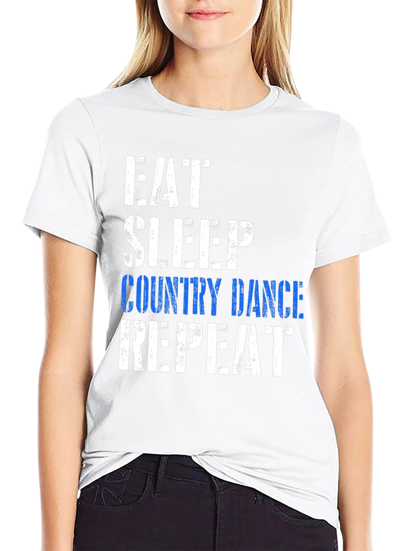 Black Eat Sleep Country Dance Repeat Graphic T-Shirt view 9