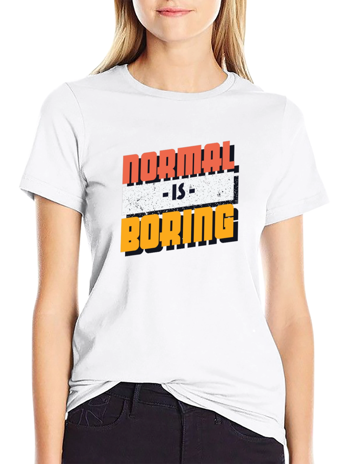 Black Normal is Boring Graphic Tee - Men's Black T-Shirt view 9