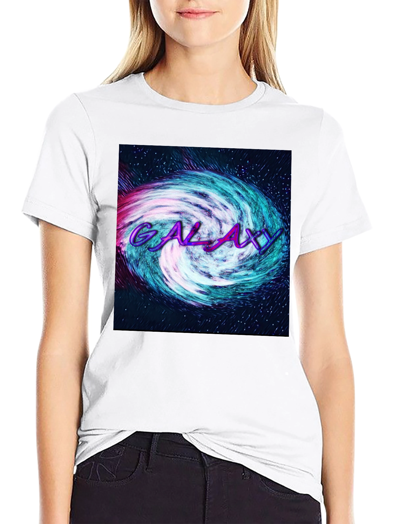 Galaxy T-Shirt Black Cotton Blend - 9