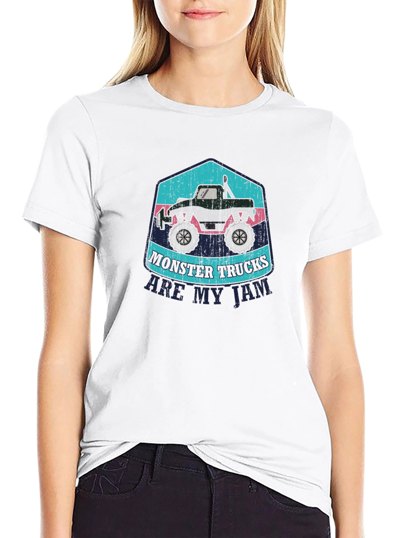 Black Monster Trucks Are My Jam Tee view 9