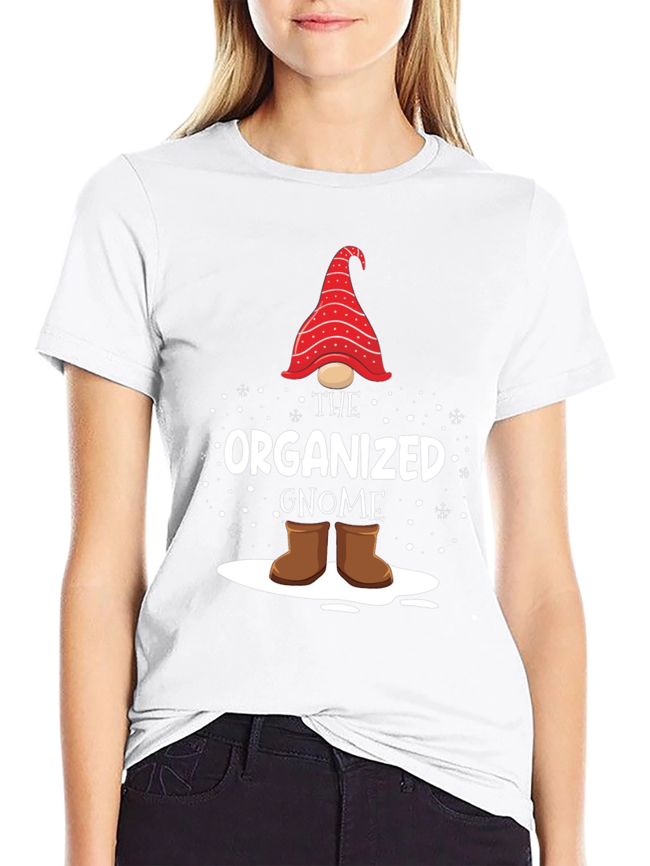 Black Organized Gnome Graphic T-Shirt view 9