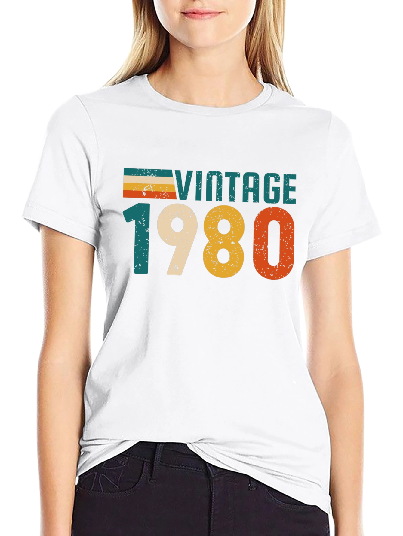 Black Vintage 1980 T-Shirt Retro Style view 9
