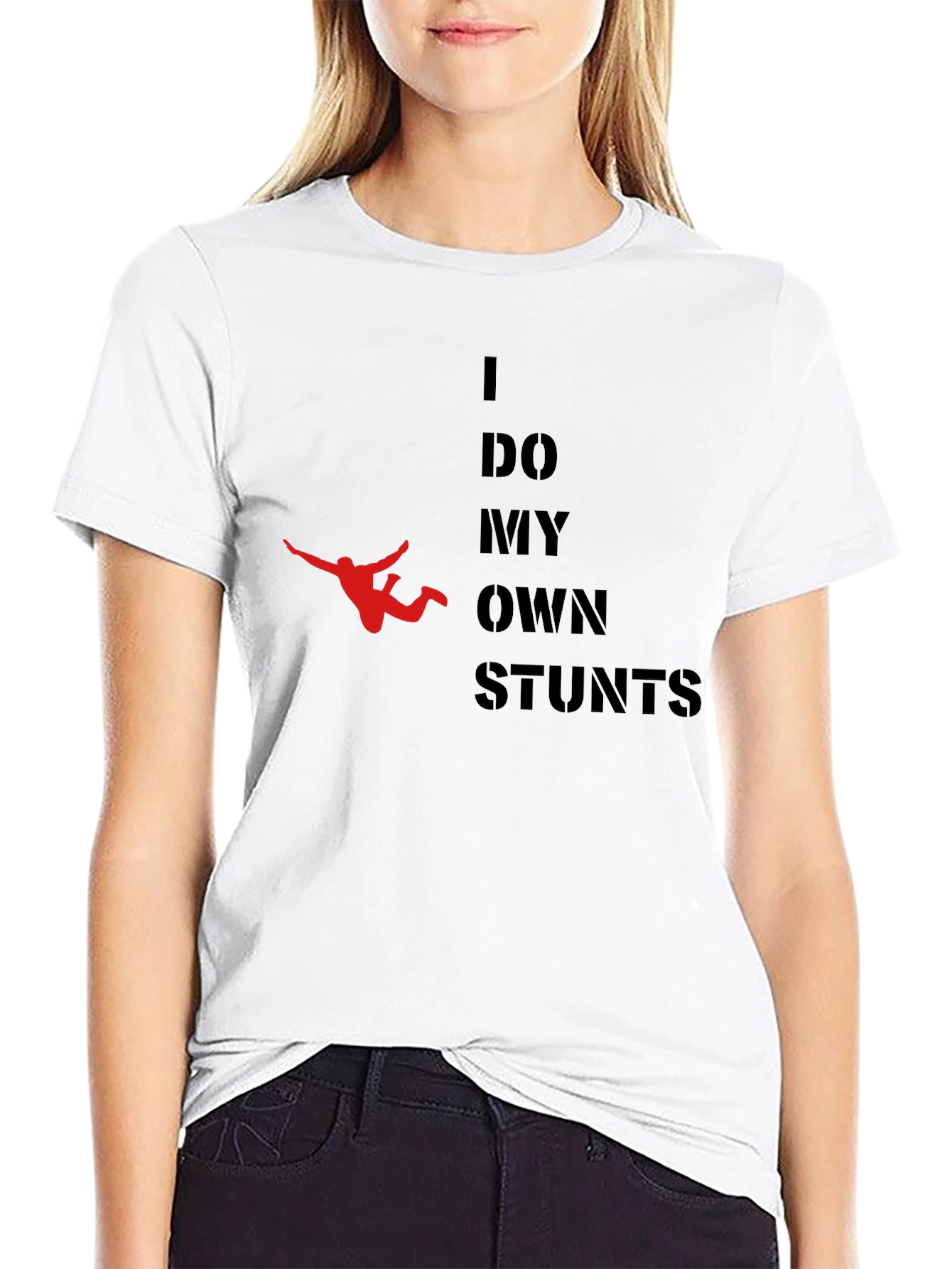 Black I Do My Own Stunts Graphic T-Shirt view 9