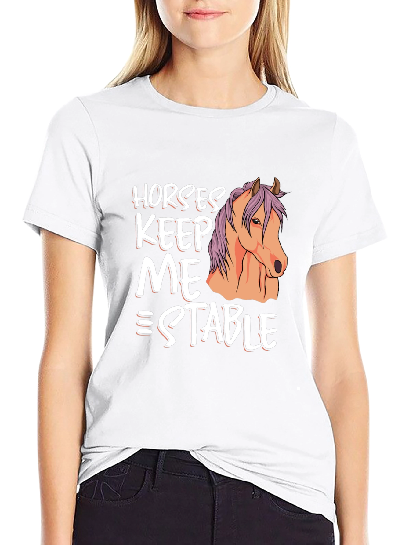 Black Horses Keep Me Stable Graphic T-Shirt view 9