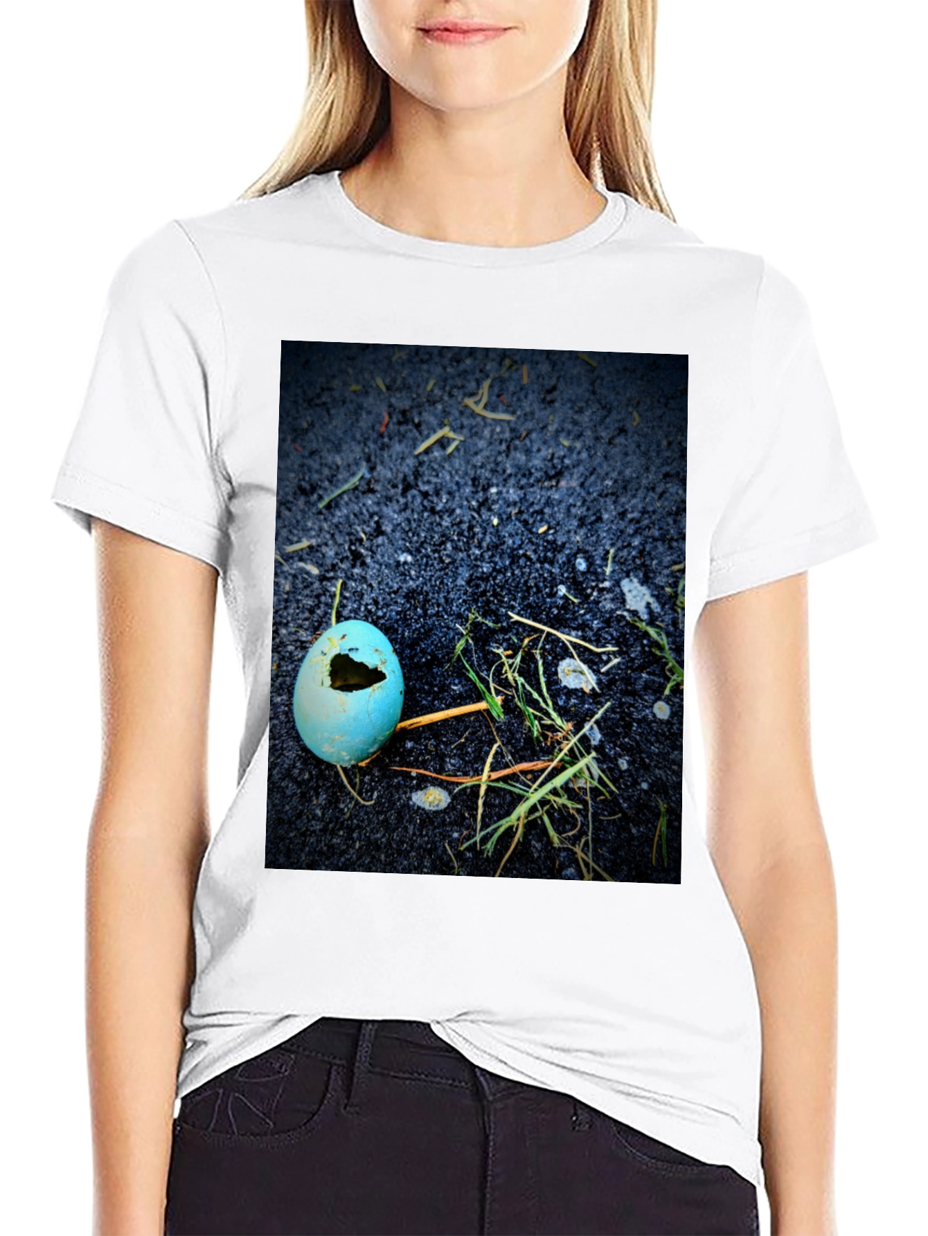 Black Broken Eggshell Graphic T-Shirt view 9