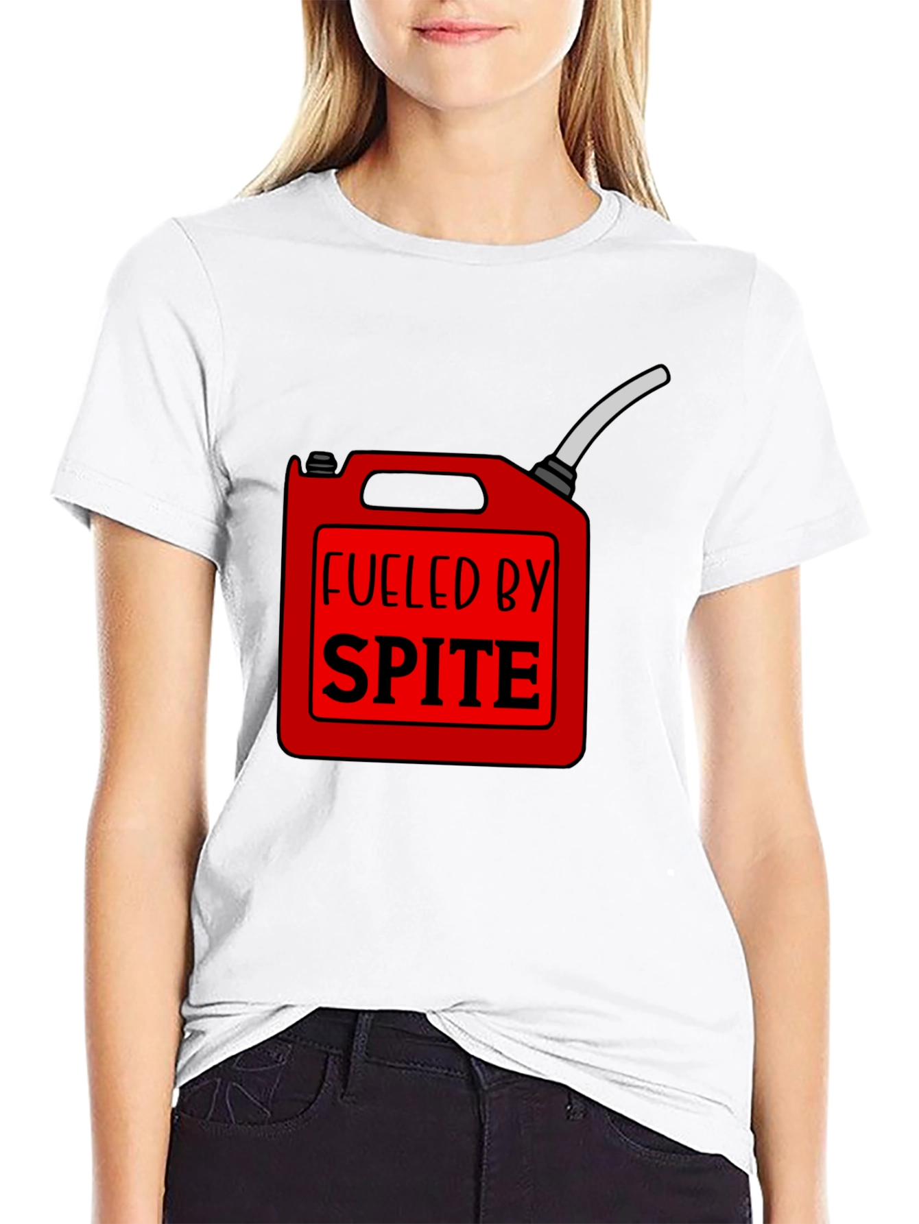 Black Fueled by Spite Funny Graphic T-Shirt view 9