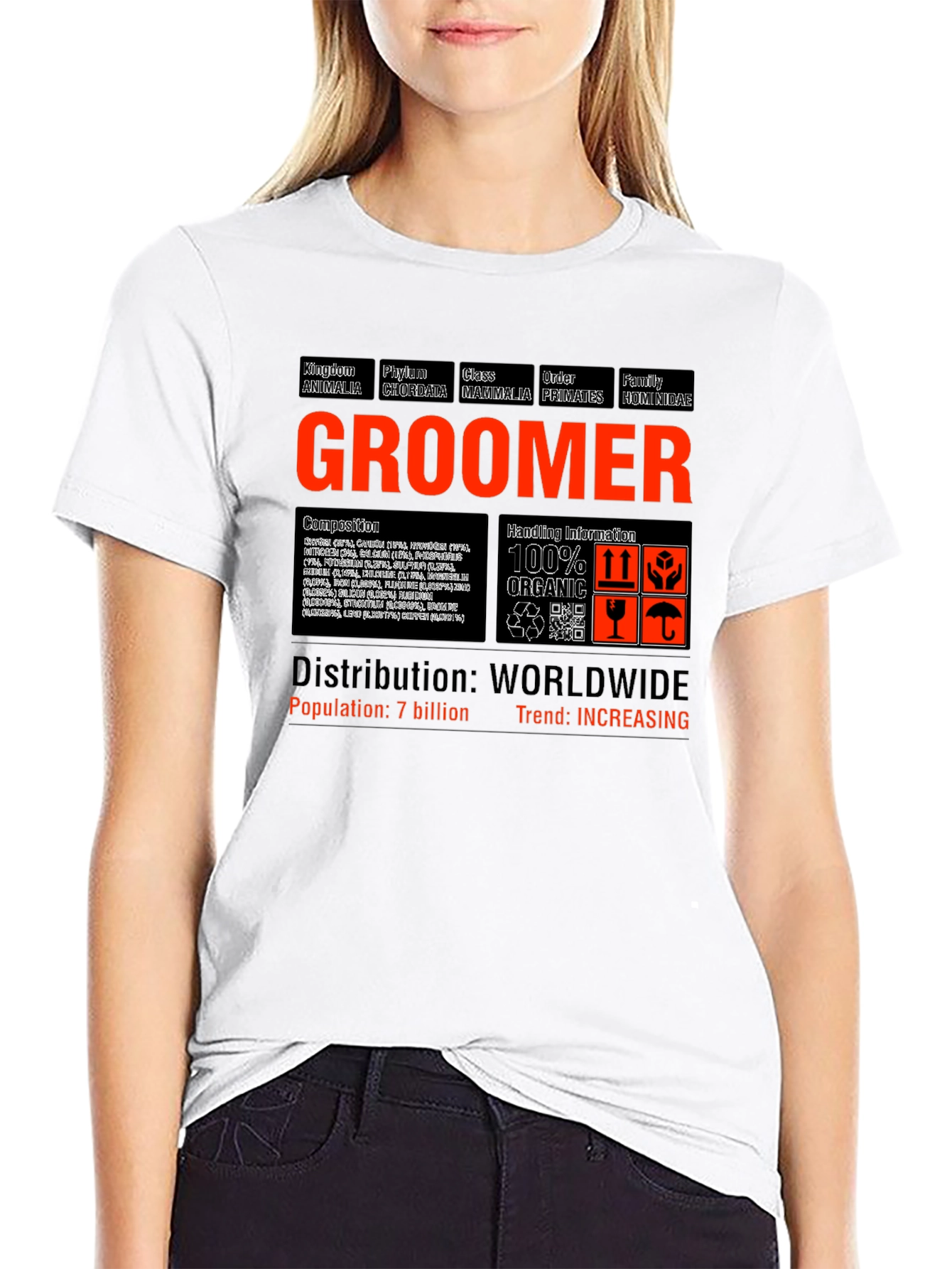 Black GROOMER T-Shirt - Humorous Animal Taxonomy view 9