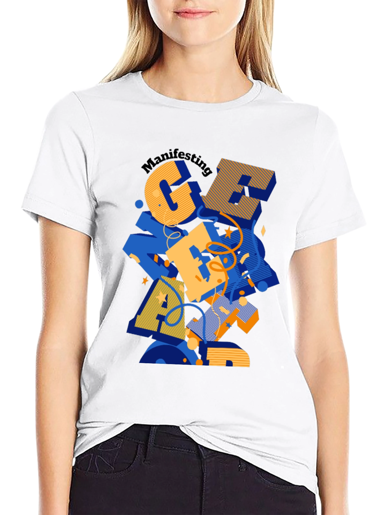 Black Manifesting Great Apparel Black Graphic Tee view 9