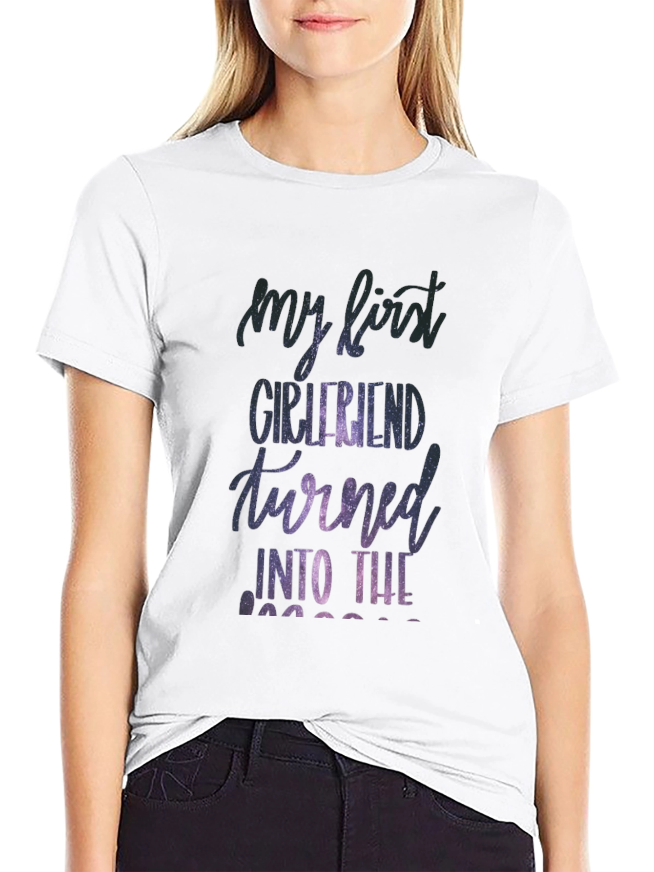 Black My First Girlfriend T-Shirt view 9