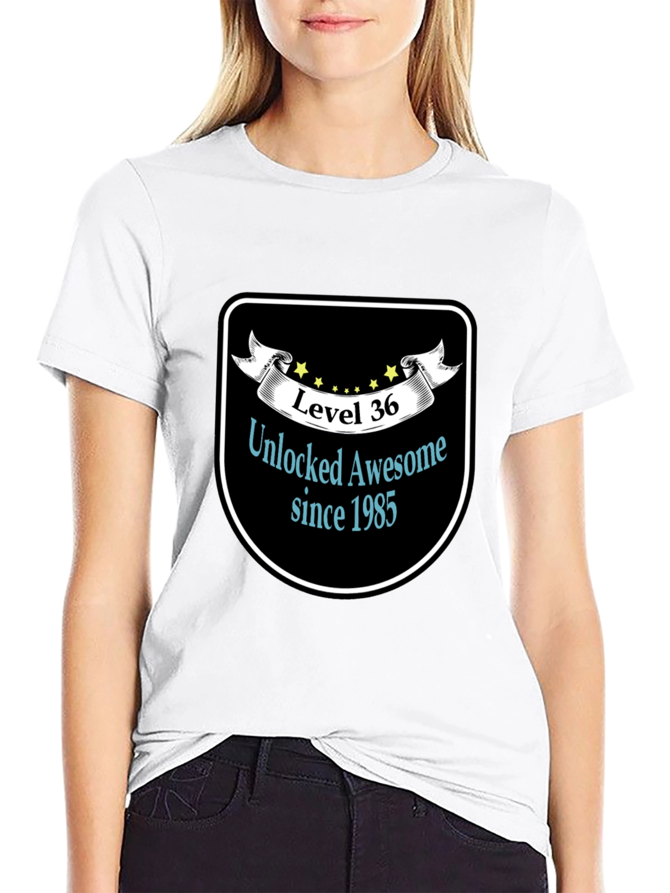 Black Level 36 Unlocked Awesome Since 1985 Black T-Shirt view 9