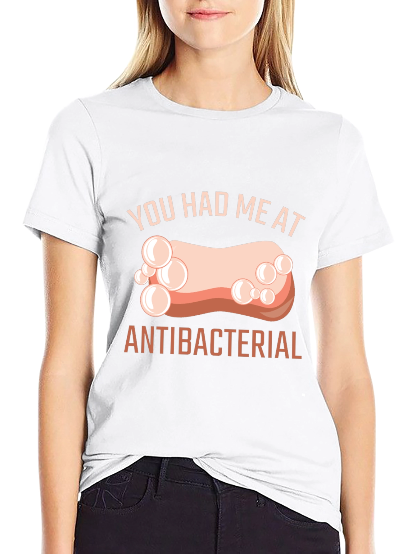 Black Antibacterial Soap Humor T-Shirt view 9