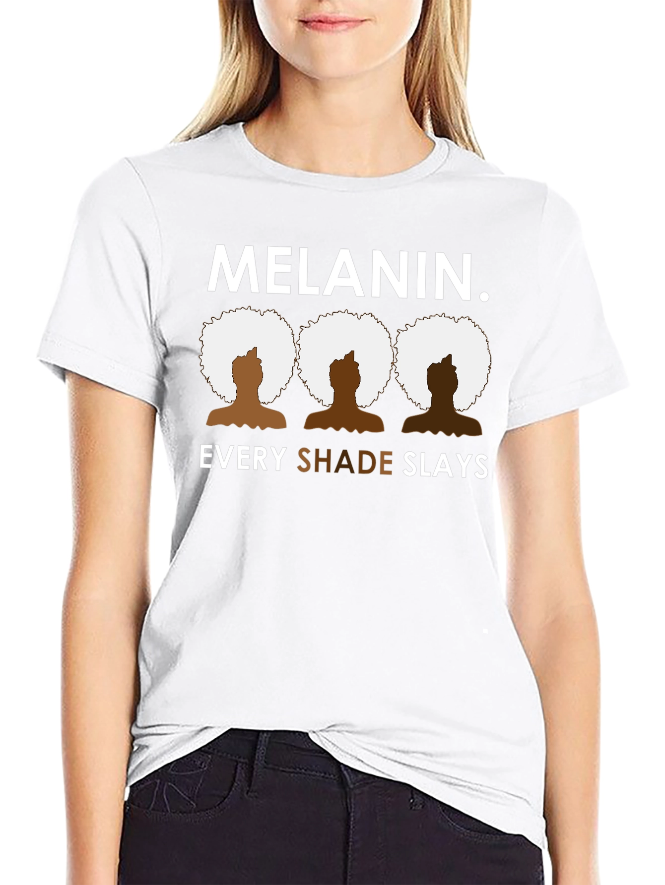 Black Melanin Every Shade Slays Black Graphic Tee view 9