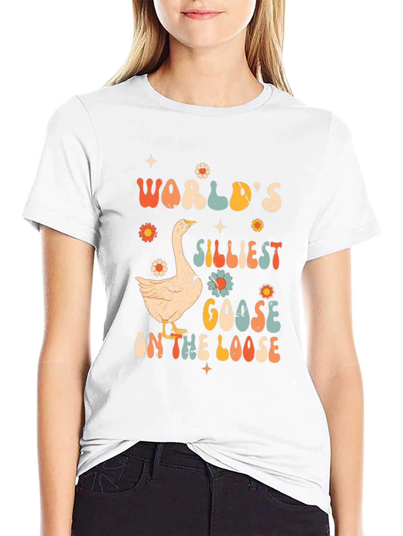 Black Silliest Goose T-Shirt - Retro Style view 9