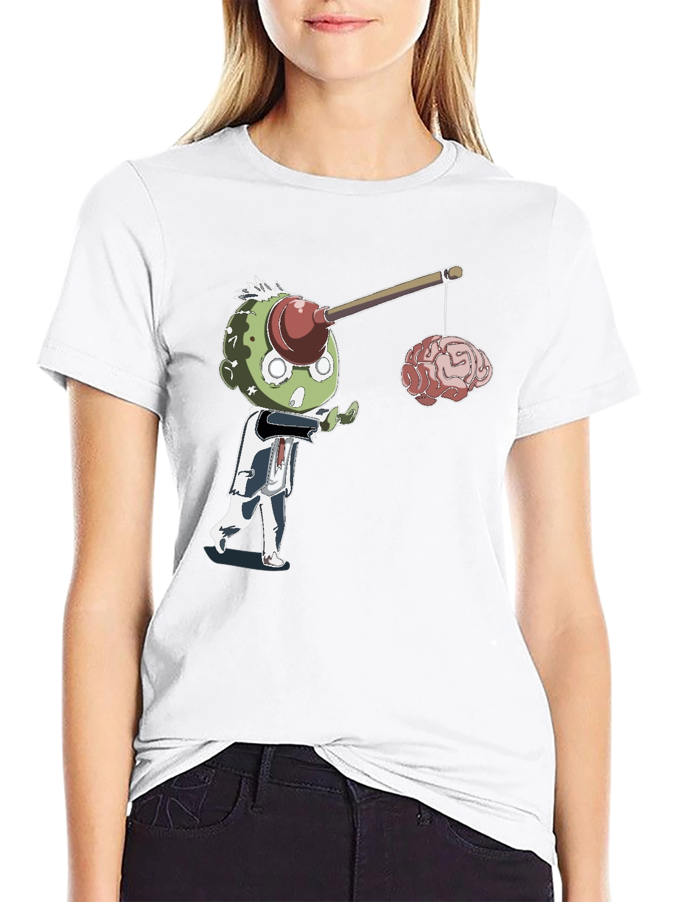 Black Zombie Brain Fishing T-Shirt view 9