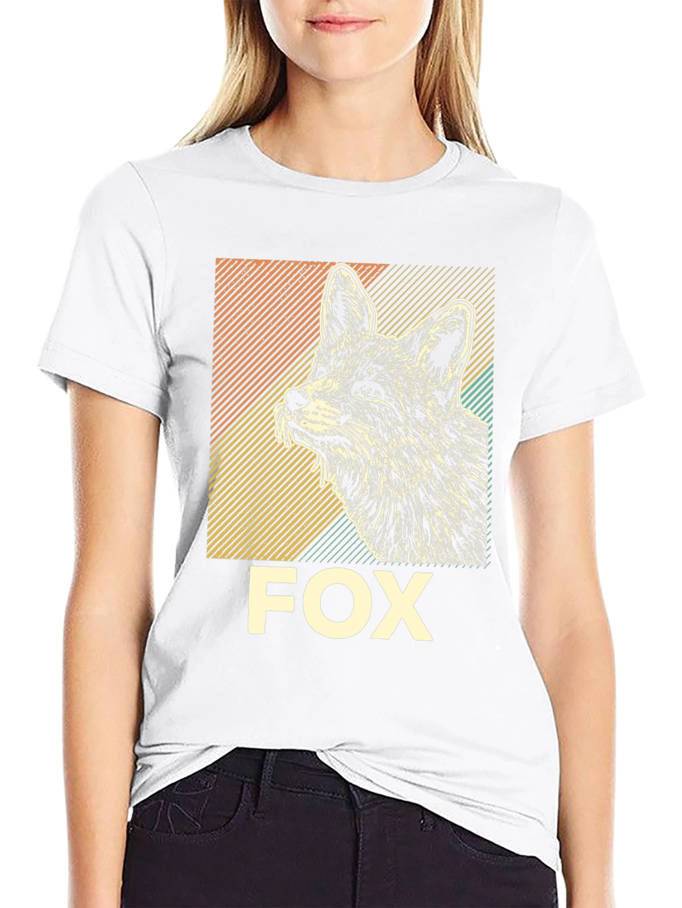 Black Fox Graphic T-Shirt - Vintage Animal Tee view 9