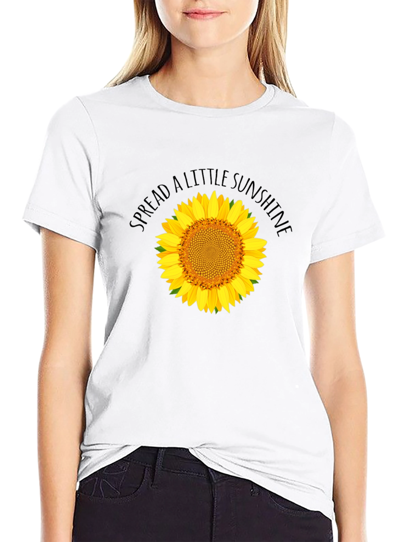 Black Spread Sunshine Black Sunflower Graphic T-Shirt view 9