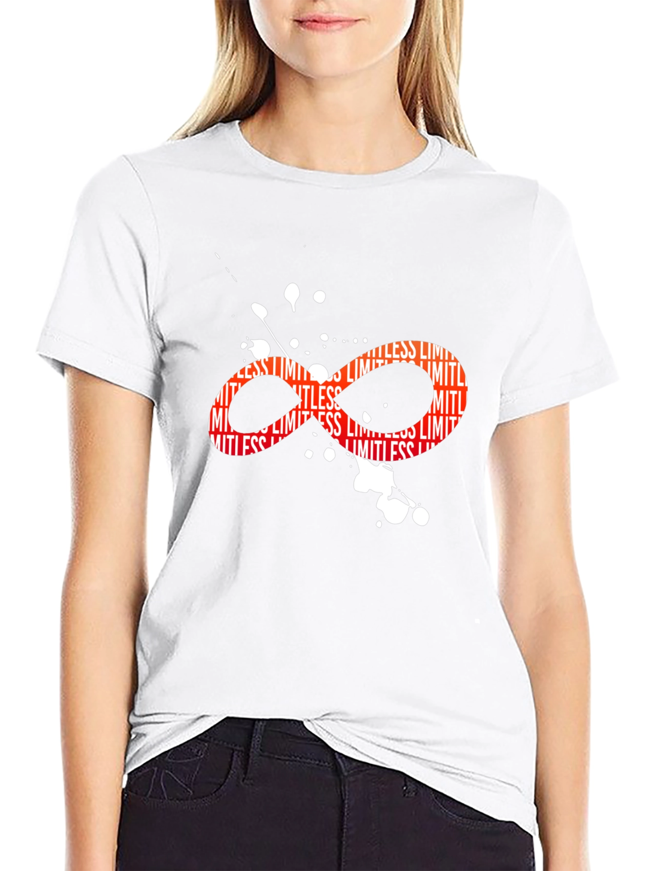 Black Limitless Infinity Symbol Graphic Black T-Shirt view 9