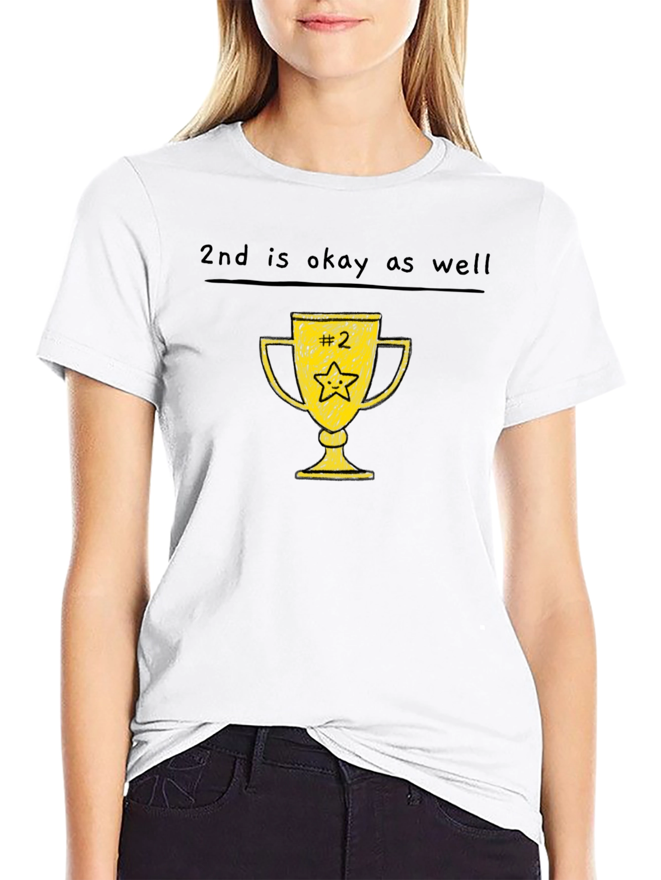 Black 2nd Place Trophy Tee - Funny Runner Up T-Shirt view 9