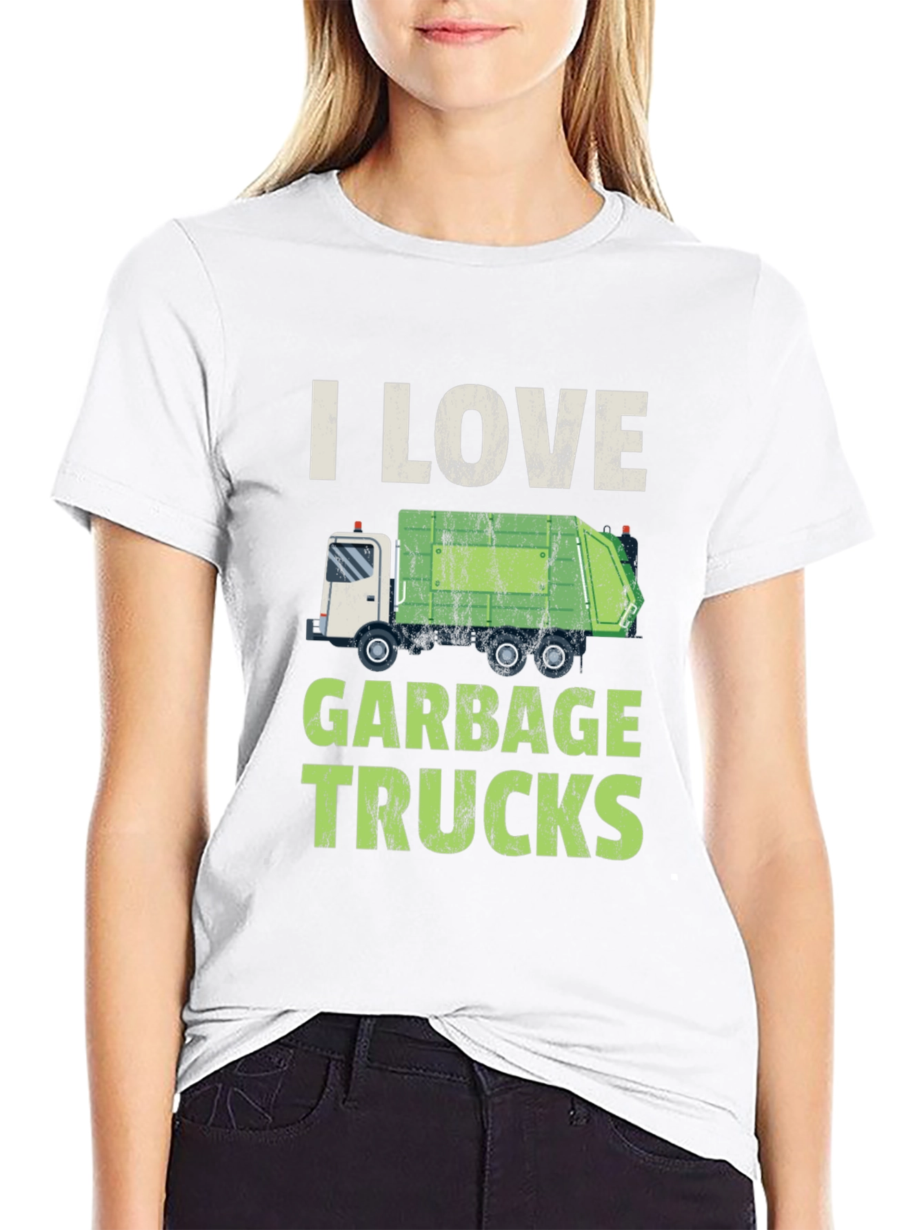 Black I Love Garbage Trucks T-Shirt - Novelty Graphic Tee view 9