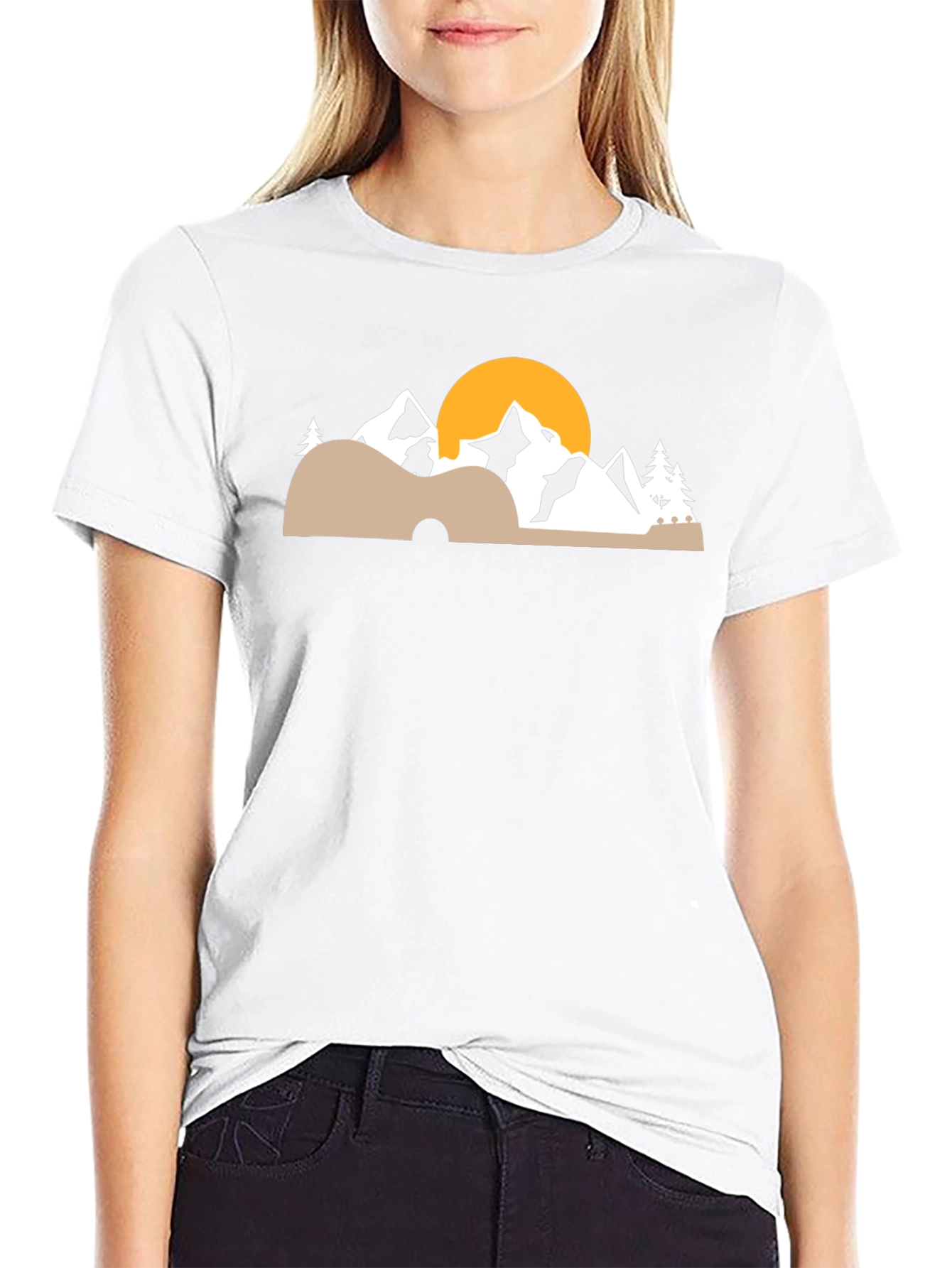 Black Mountain Sunset Graphic Tee - Nature Lover's T-Shirt view 9