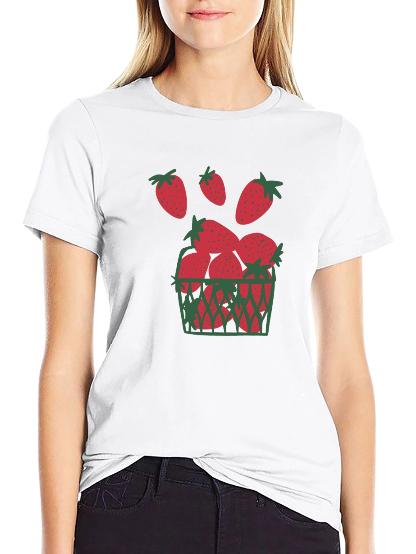 Strawberry Basket Graphic Tee - Unique Fruit Design T-Shirt - 9