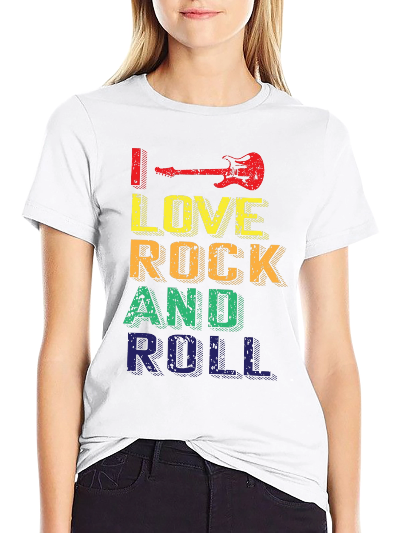 Black I Love Rock and Roll Graphic Tee view 9