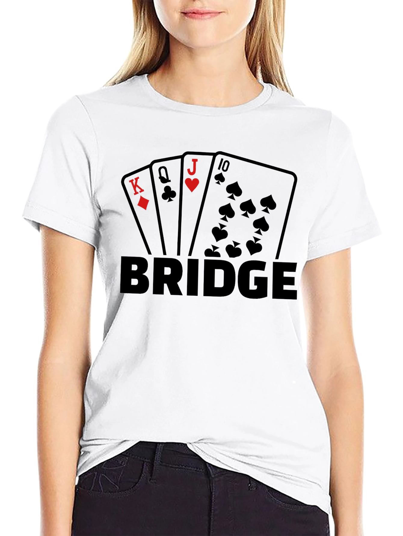 Black Bridge Card Game T-Shirt - King, Queen, Jack & 10 view 9