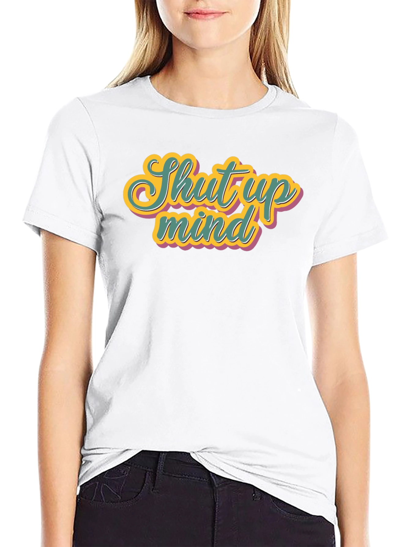 Black Shut Up Mind Graphic Tee view 9