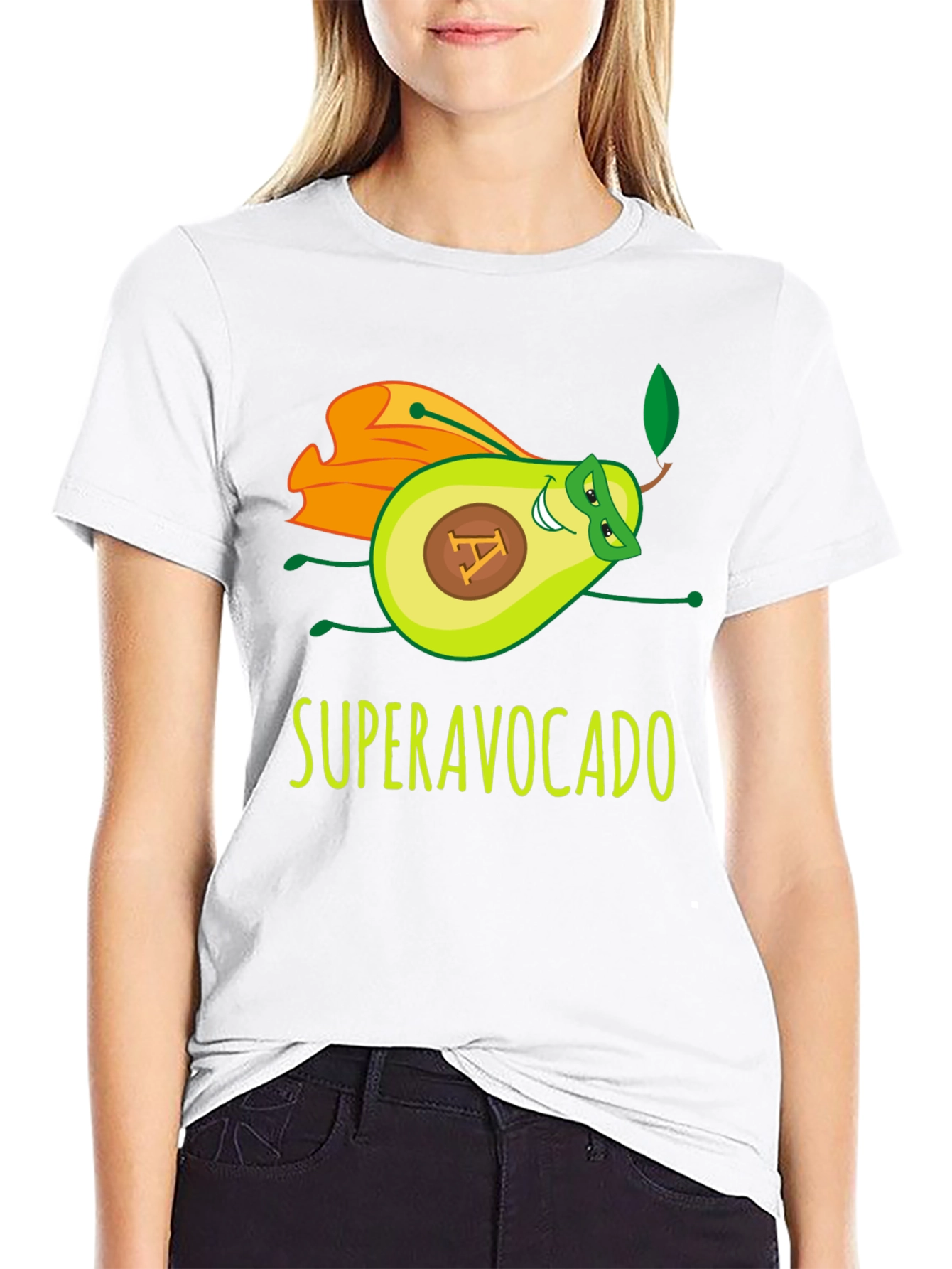Black Super Avocado Funny Graphic Tee view 9