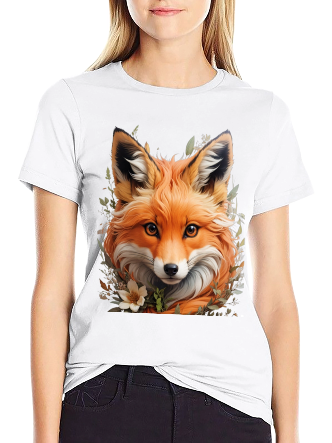 Black Fox Graphic Tee - Stylish Animal Print Shirt view 9