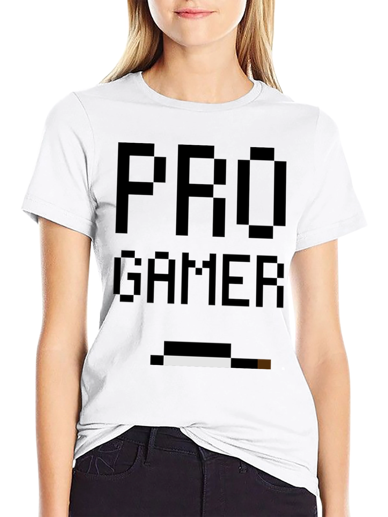 Black Pro Gamer Pixel Art Black T-Shirt view 9