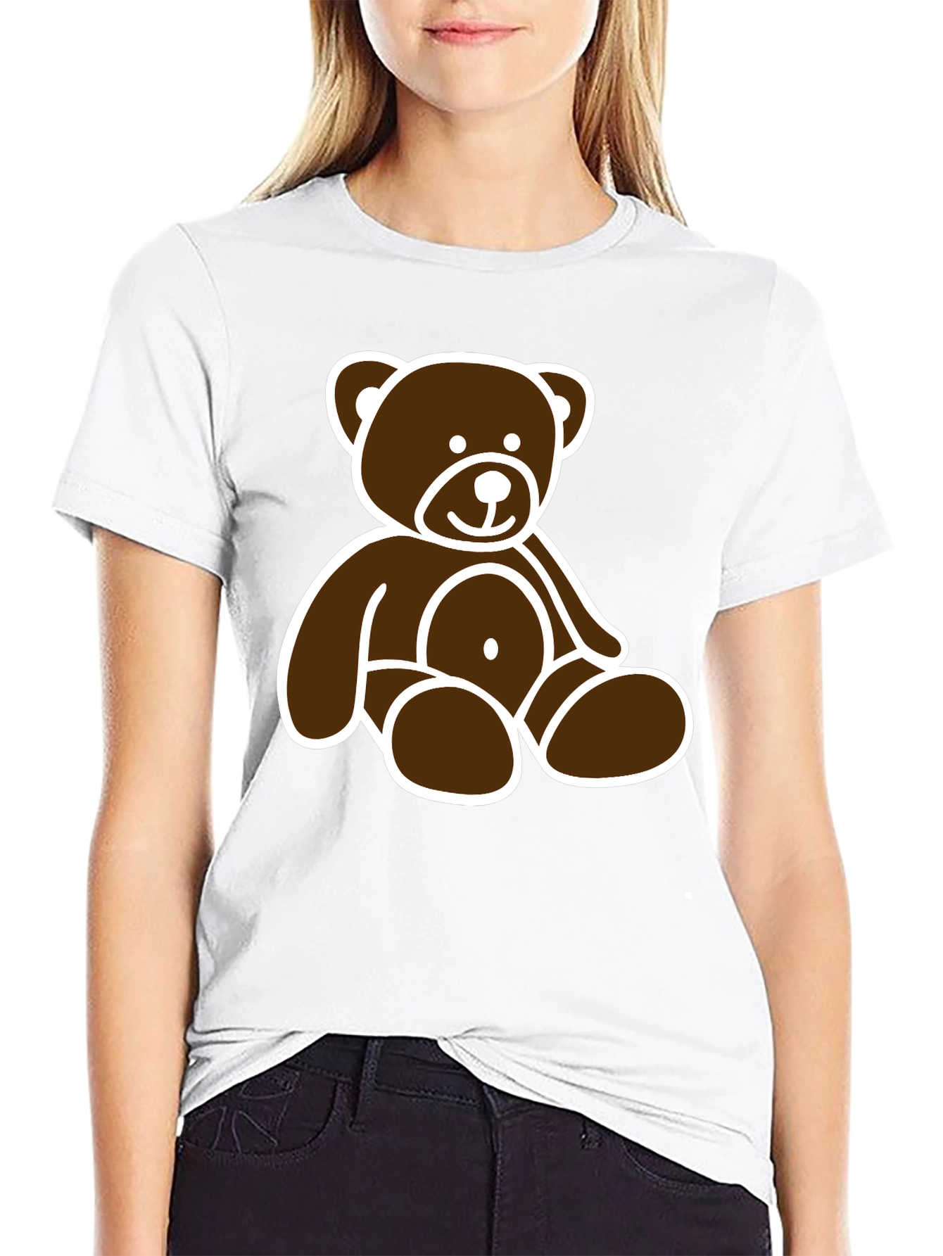 Black Teddy Bear Graphic Tee - Black Unisex T-Shirt view 9