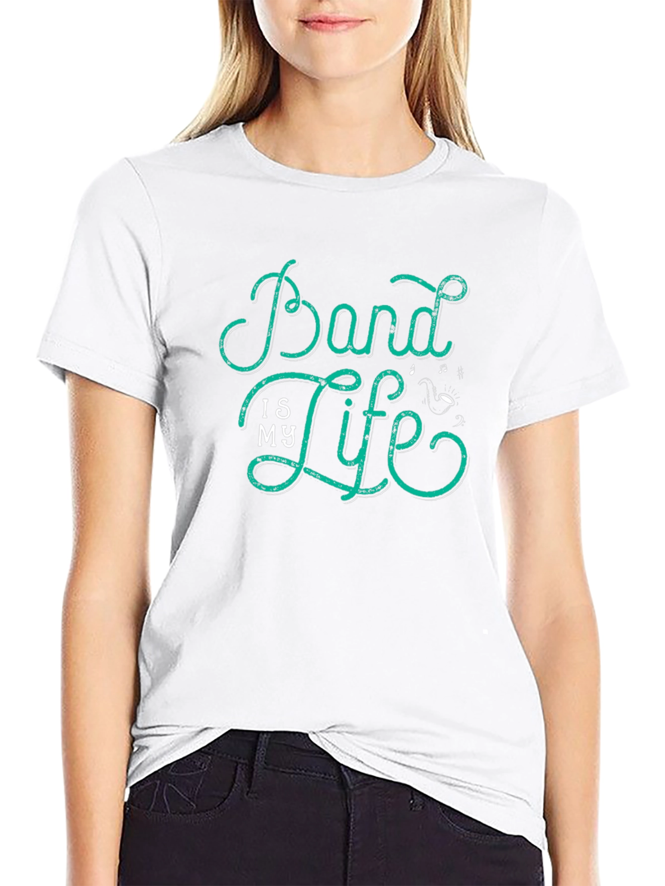 Black Band is My Life Graphic Tee - Black Cotton Blend view 9