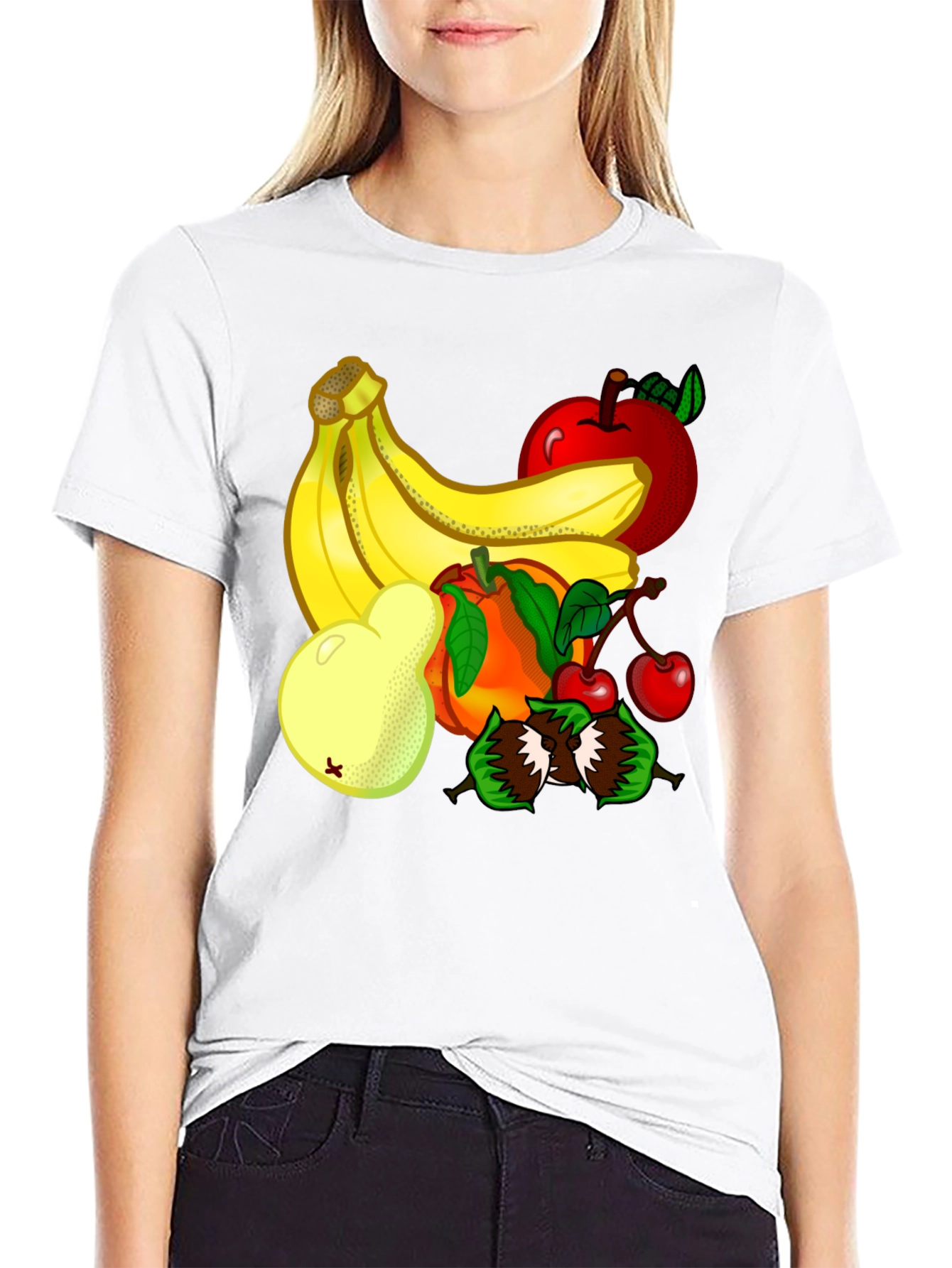 Black Funky Fruit T-Shirt - Bold Graphic Print, Casual Wear view 9