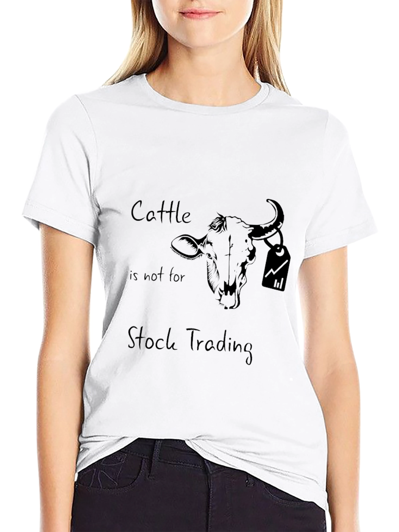 Black Cattle Stock Trading Humor Tee view 9