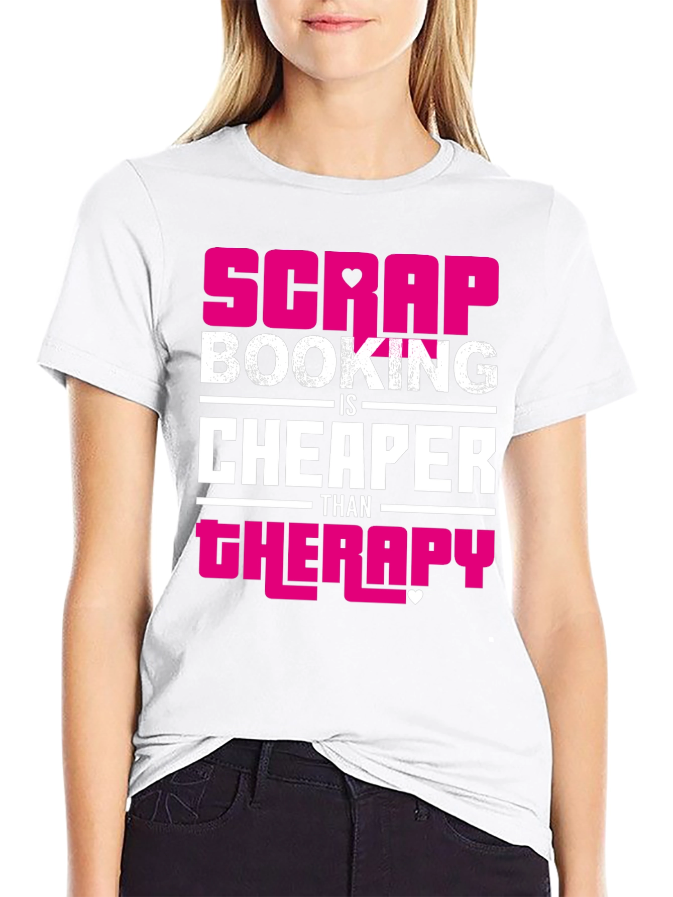 Black Scrapbooking Therapy Funny Graphic T-Shirt view 9