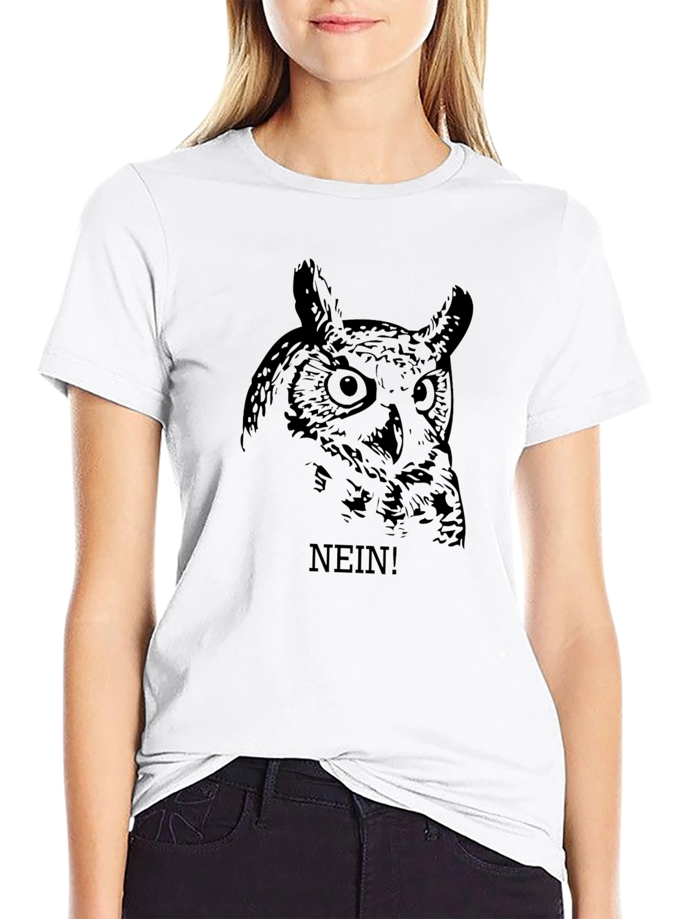 Black Owl Graphic Tee - Nein! Funny T-Shirt view 9