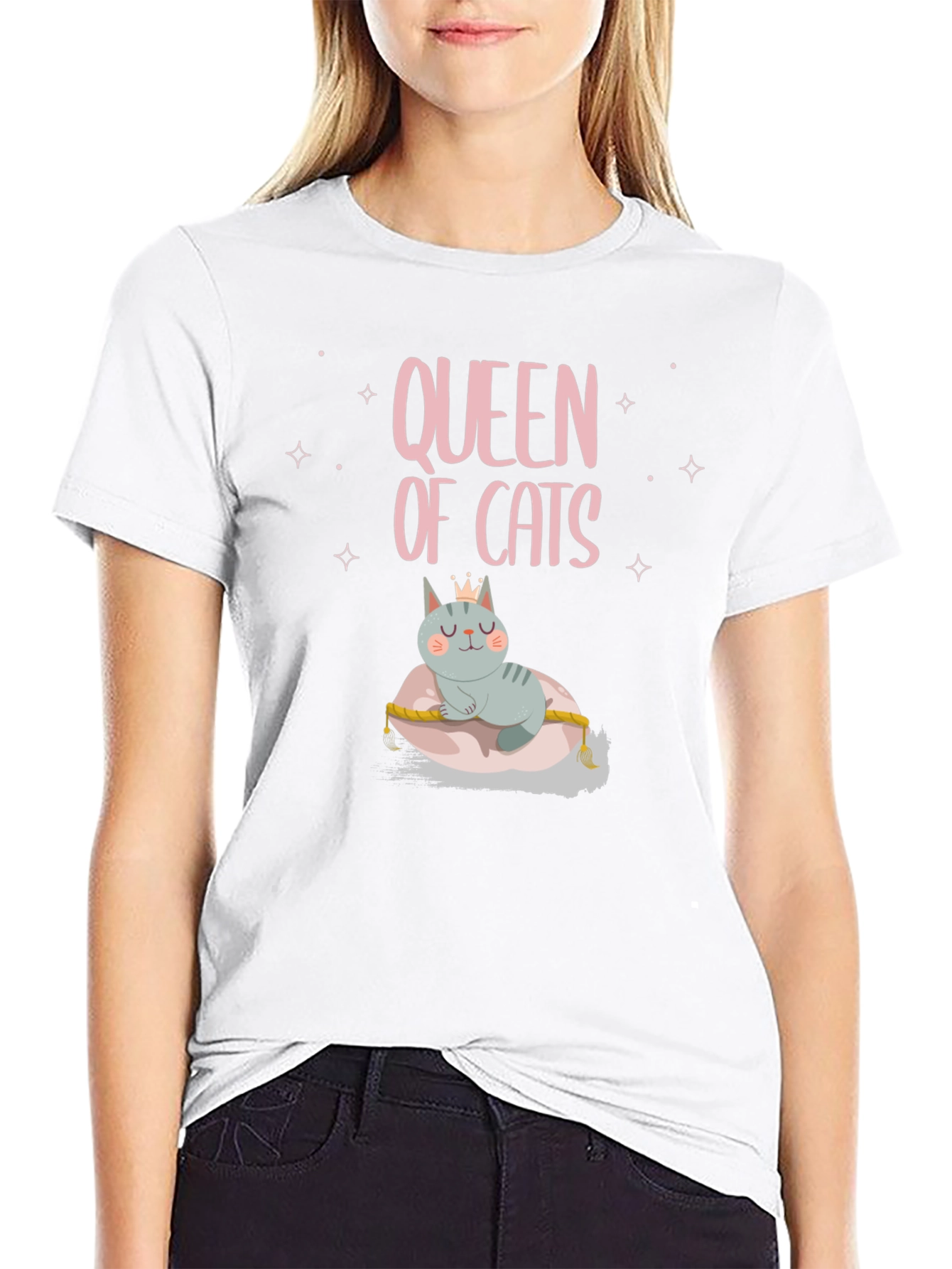 Black Queen of Cats Graphic T-Shirt view 9