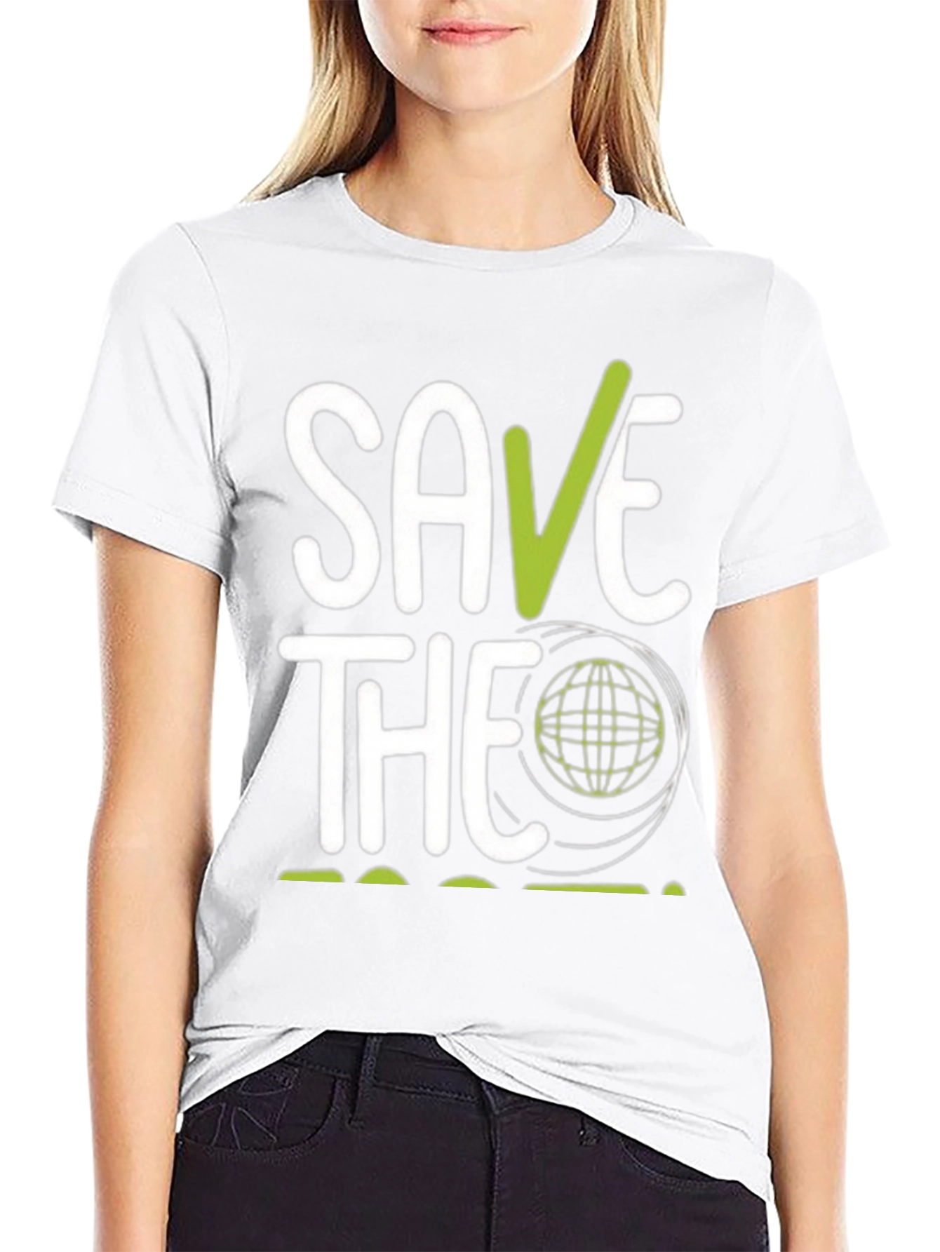 Black Save the Planet Graphic T-Shirt - Eco-Friendly Design view 9