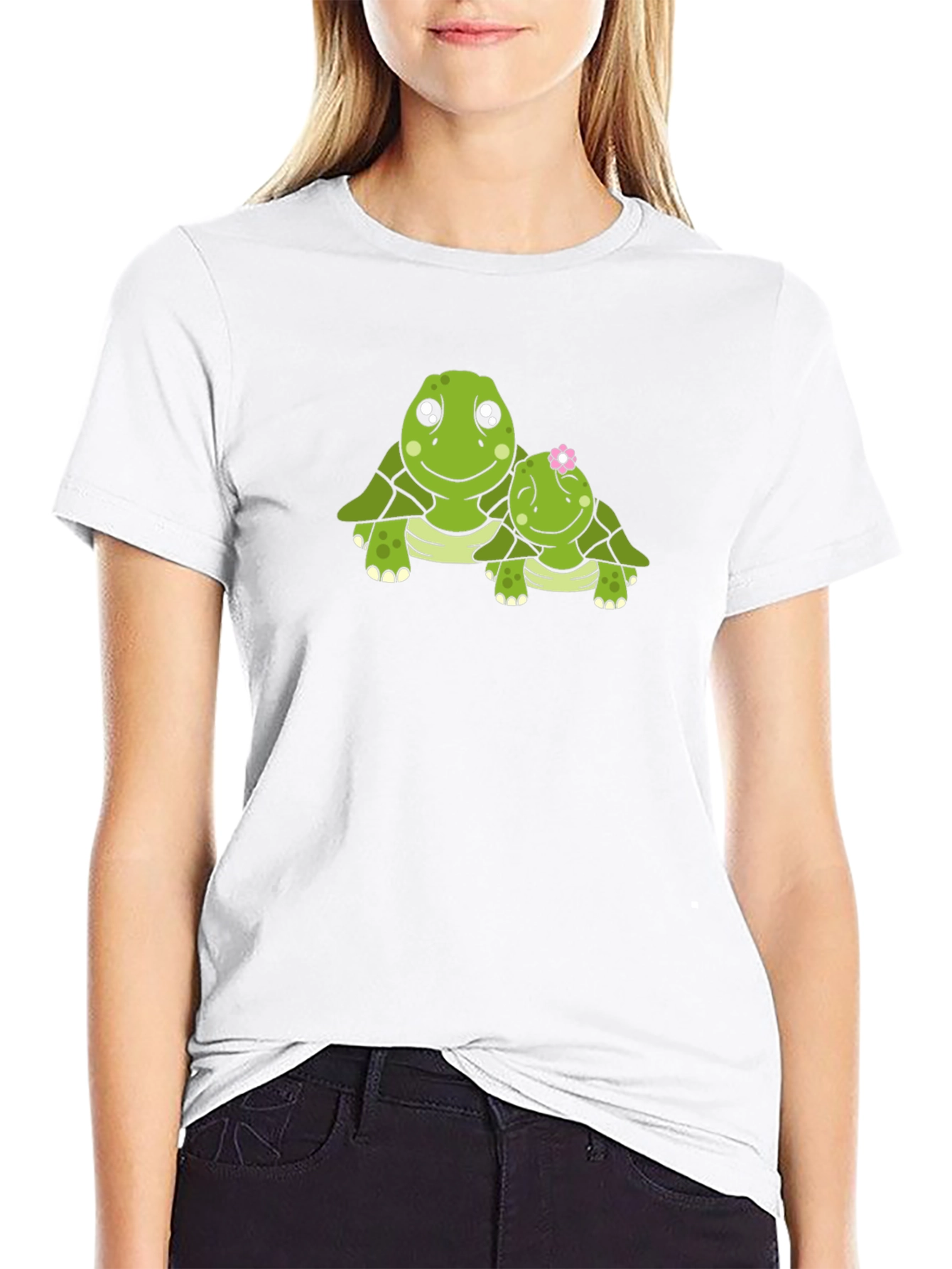 Black Turtle Mom & Baby Black Graphic Tee view 9