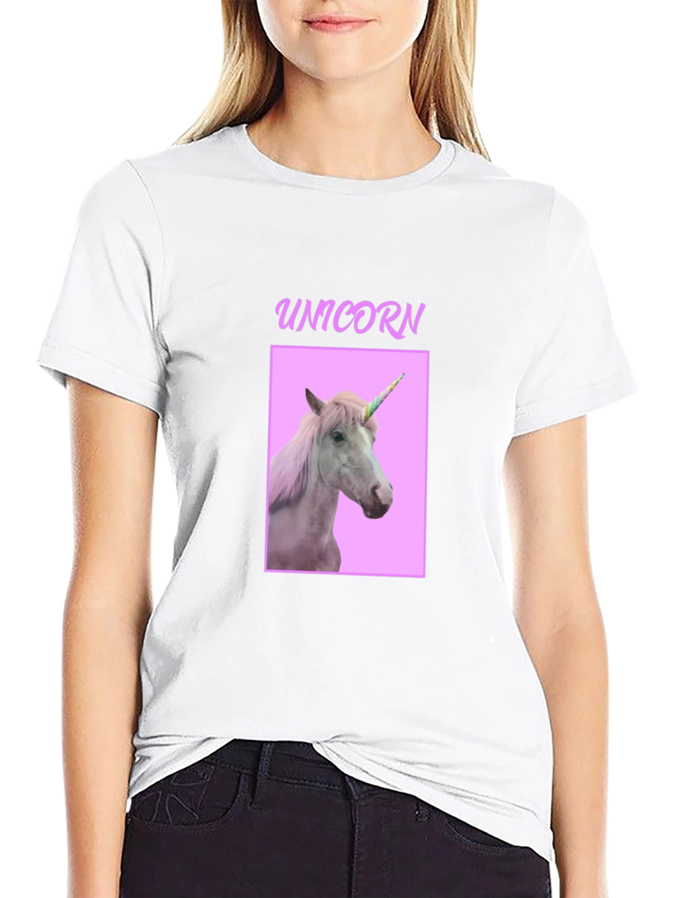 Black Unicorn Graphic T-Shirt - Magical Creature Design view 9