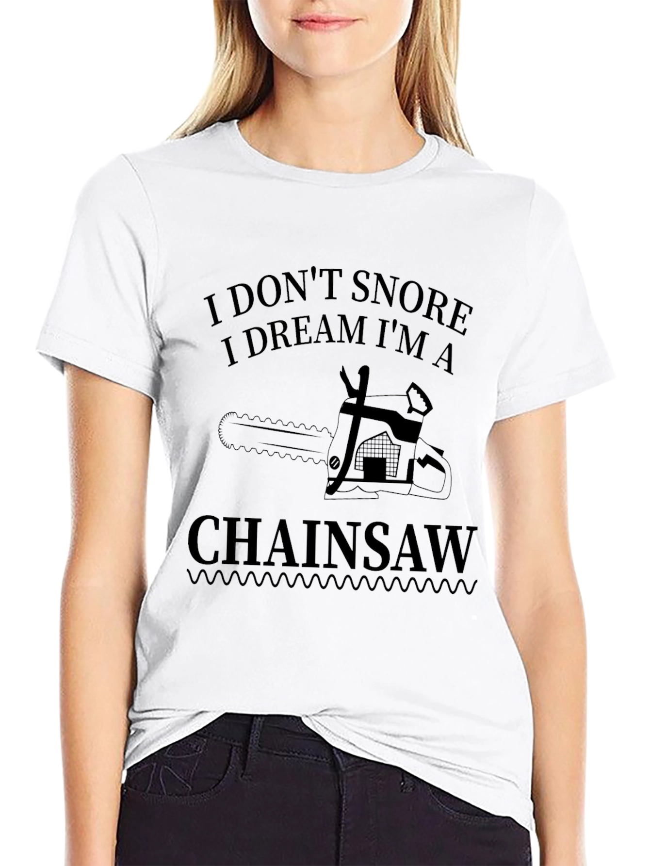 Black I Don't Snore Chainsaw Graphic Tee view 9