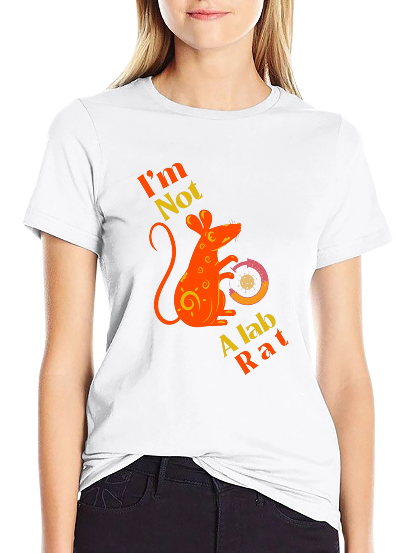 Black I'm Not A Lab Rat Graphic T-Shirt view 9