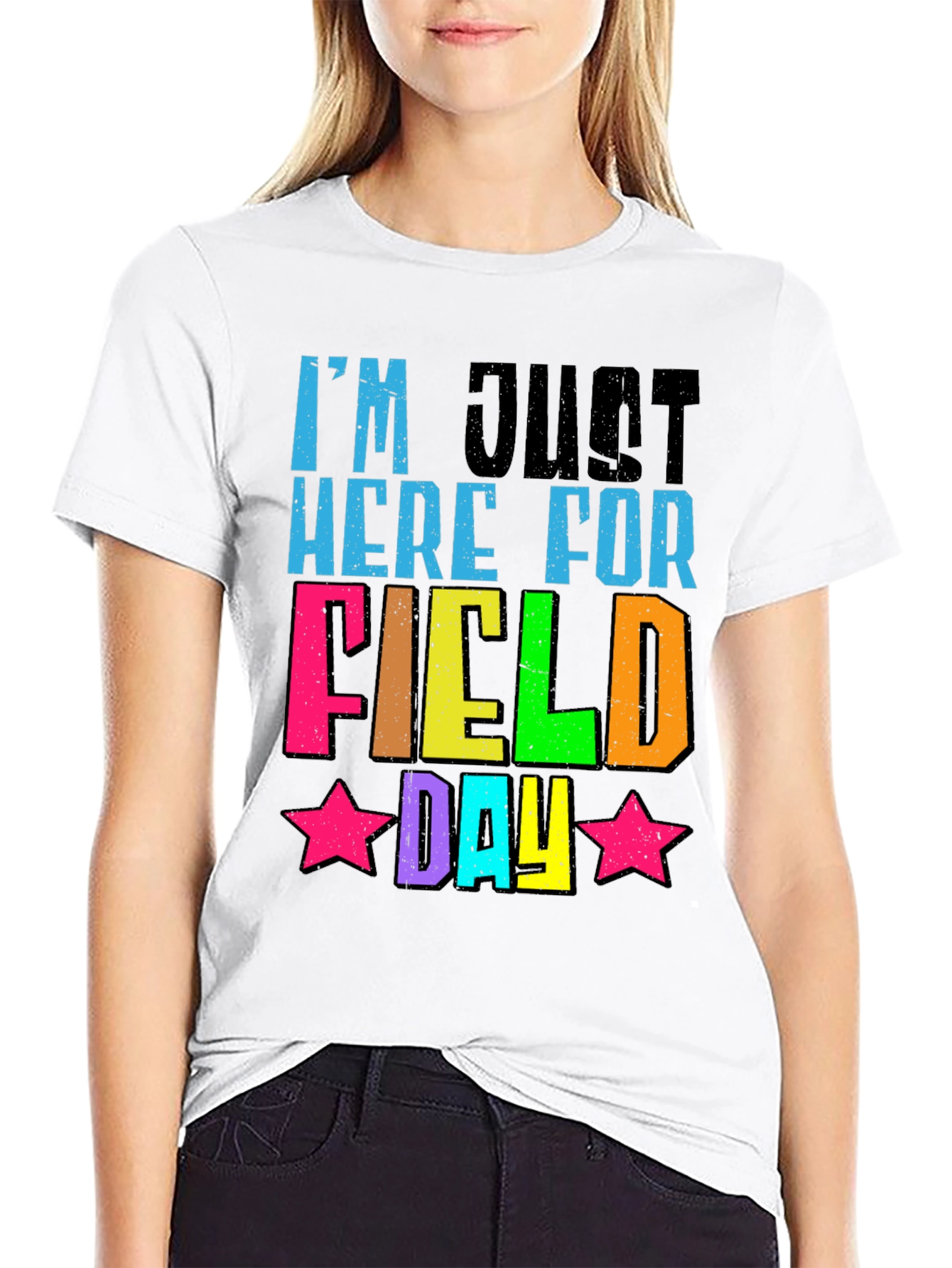 Black I'm Just Here for Field Day T-Shirt view 9