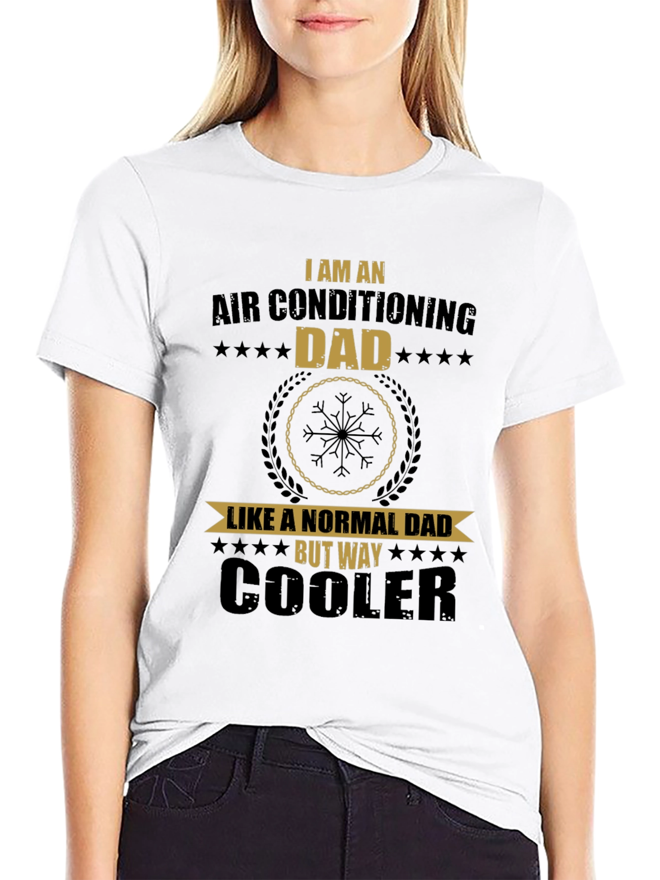 Black Air Conditioning Dad T-Shirt - Funny Father's Day Gift view 9