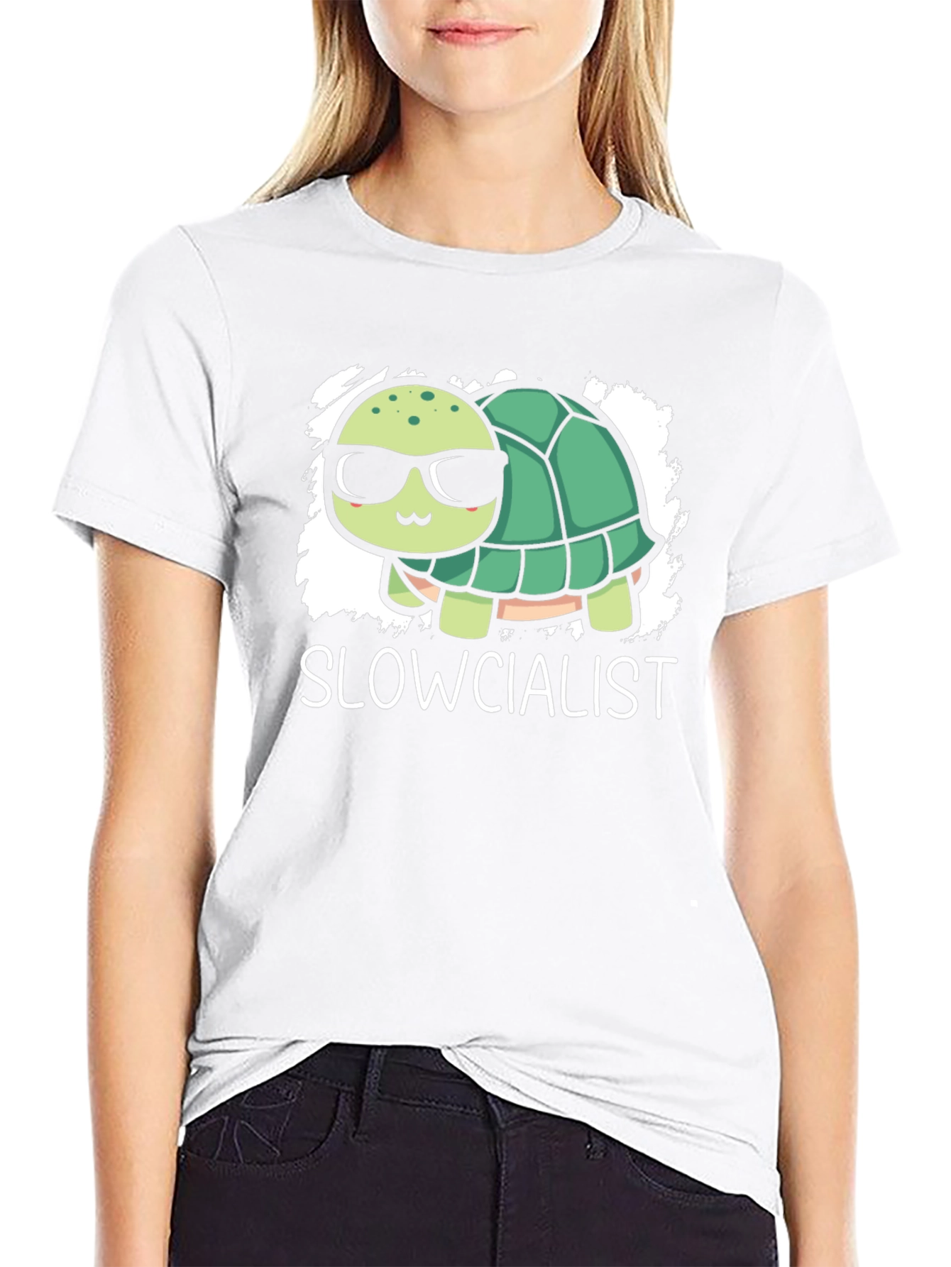 Black Slowcialist Turtle Graphic T-Shirt view 9