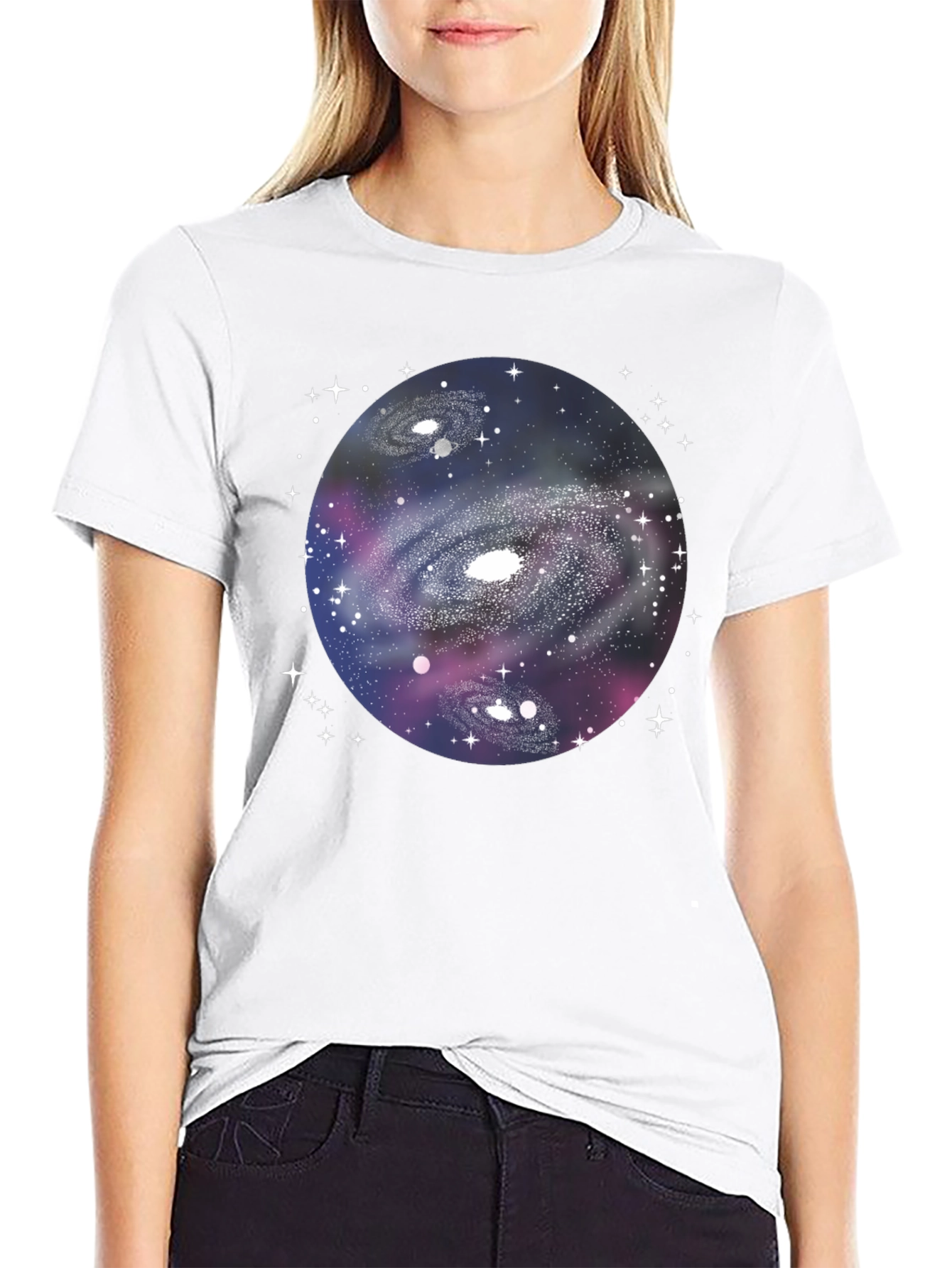 Black Galaxy Graphic Black T-Shirt view 9