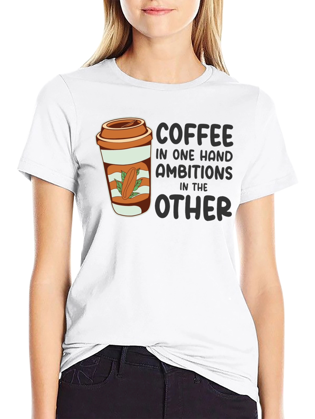 Black Coffee and Ambition Graphic T-Shirt view 9