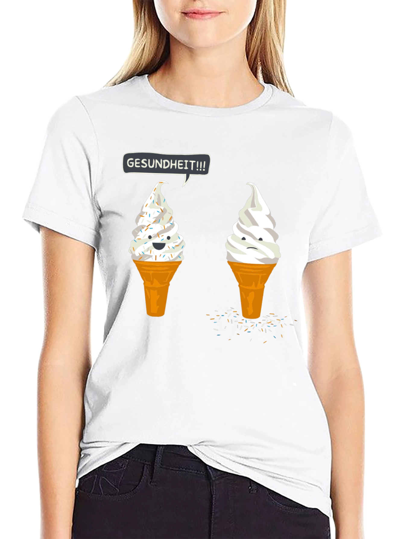 Black Gesundheit Ice Cream Humor Tee view 9