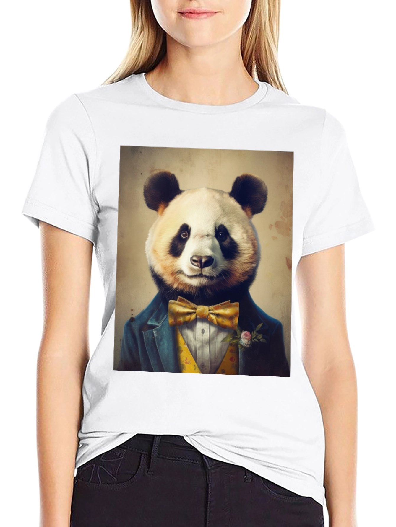 Black Panda Gentleman T-Shirt view 9
